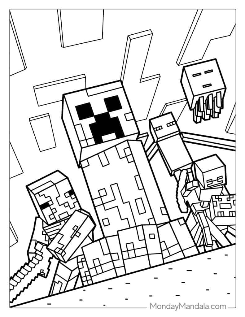 80 Minecraft Coloring Pages (Free Pdf Printables) in Free Minecraft Coloring Pages Printable