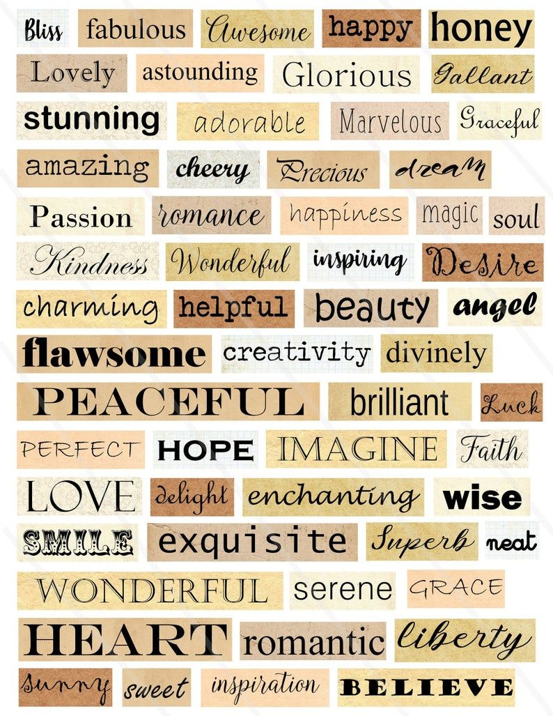 900+ Words Ideas | Words, Scrapbook Printables, Word Collage inside Free Printable Journal Words