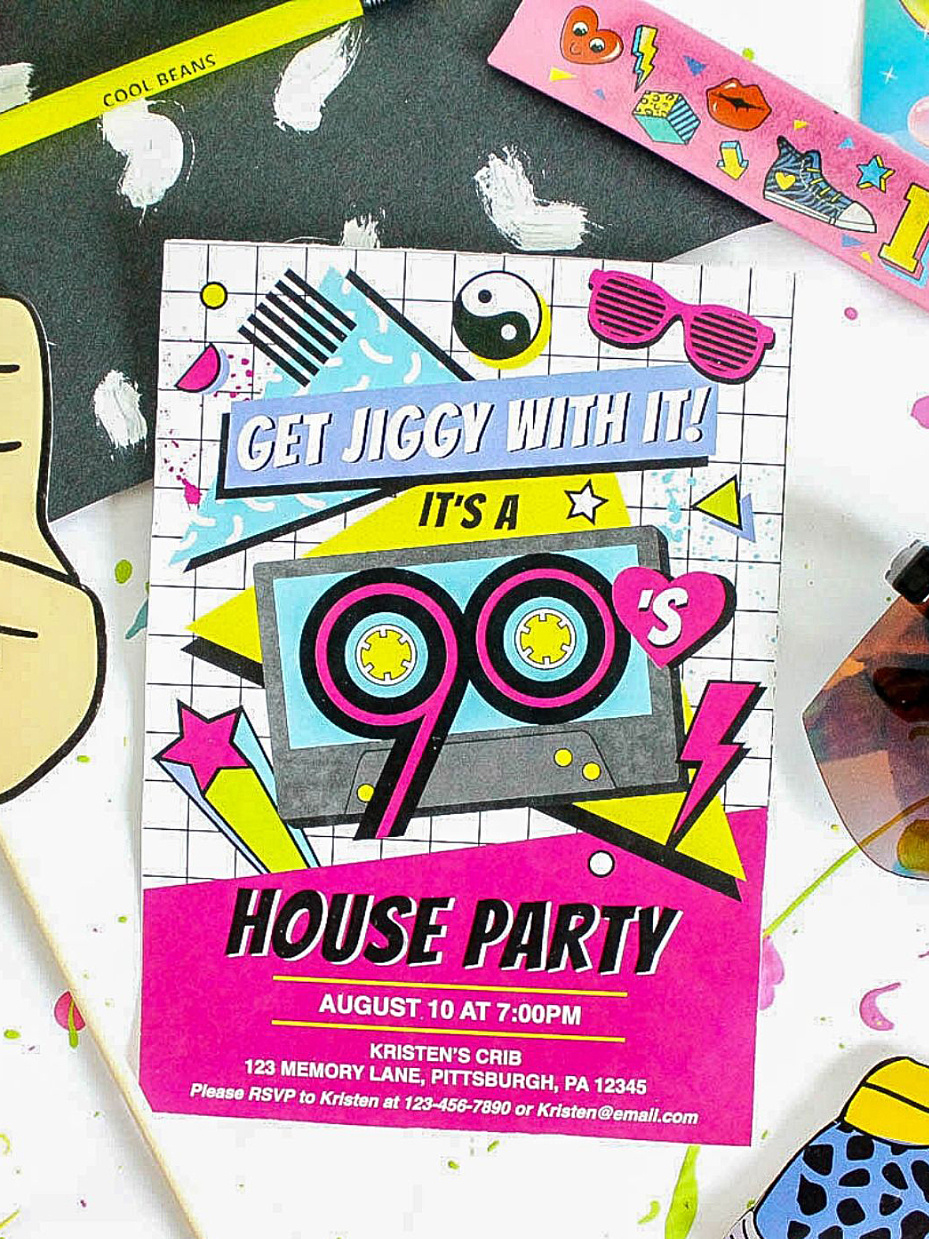 90S Party Printable Pack | Fun365 intended for Printable 90S Invitation Template Free