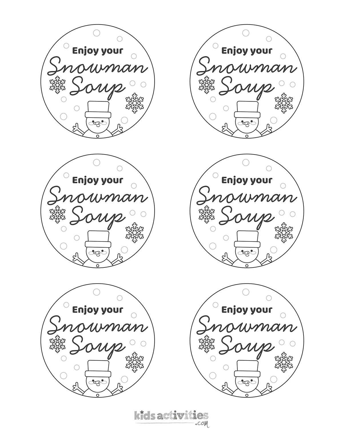 A Delightful Snowman Soup Gift With Free Printables Kids throughout Free Printable Snowman Soup Labels