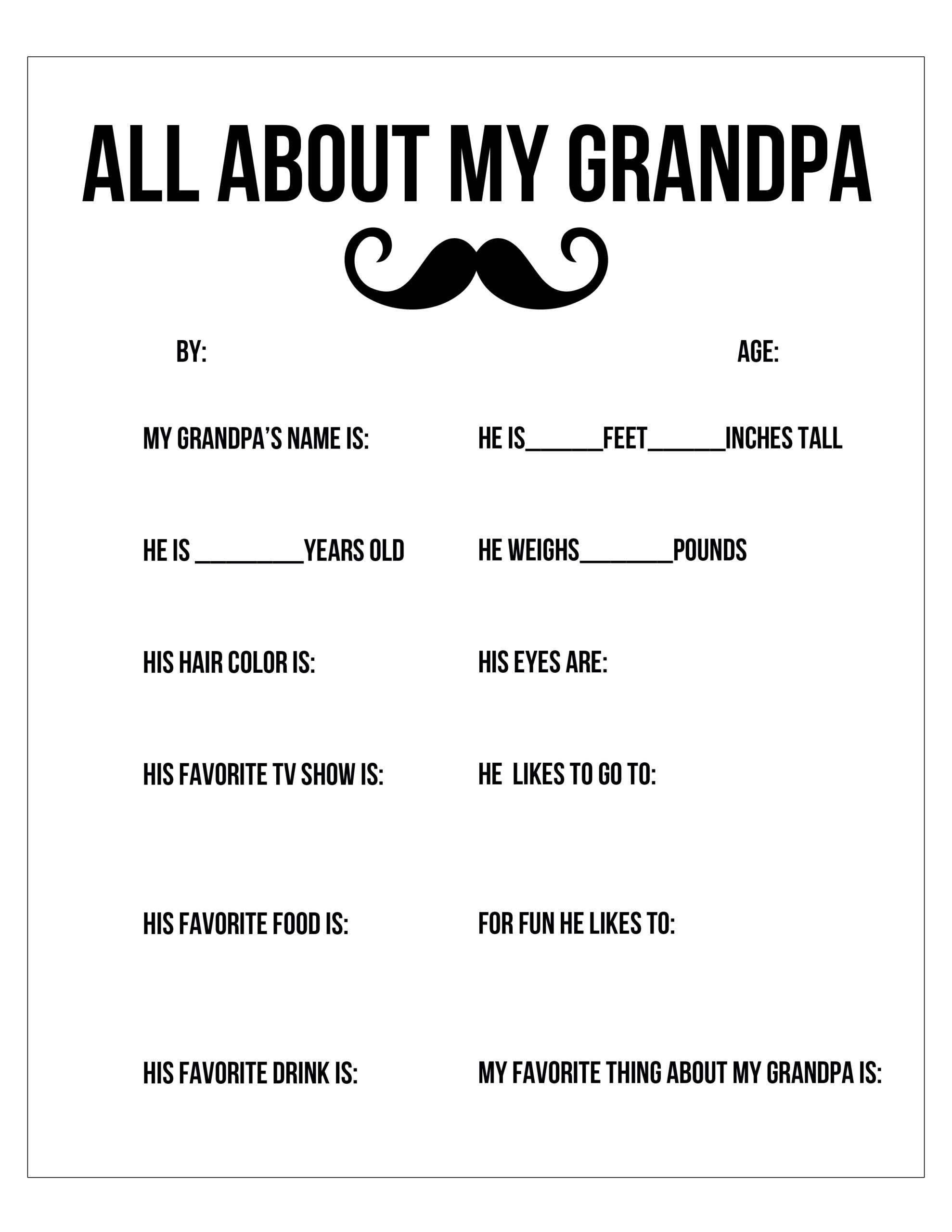 All About My Dad And Grandpa Free Printable - Free Pretty Things throughout All About My Grandpa Free Printable