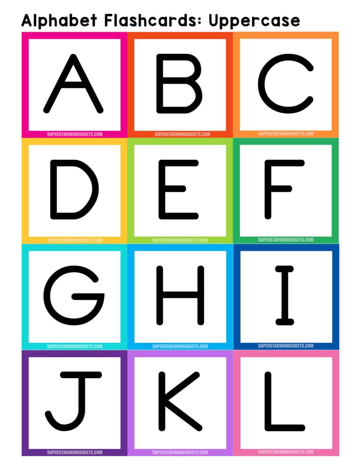 Alphabet Flashcards - Superstar Worksheets throughout Free Printable Alphabet Flashcards Upper And Lower Case