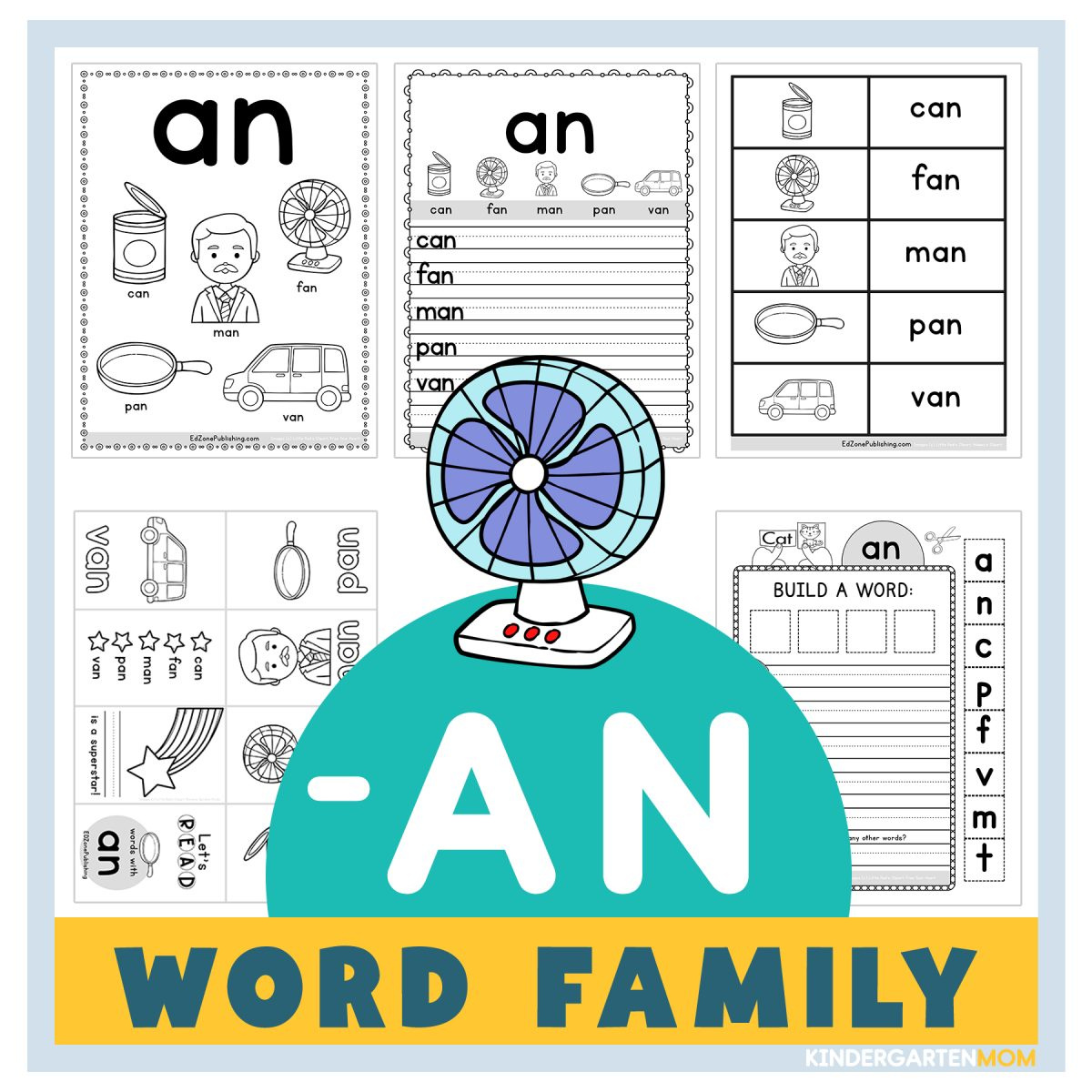 An Word Family Worksheets - Kindergarten Mom regarding Free Word Family Printables