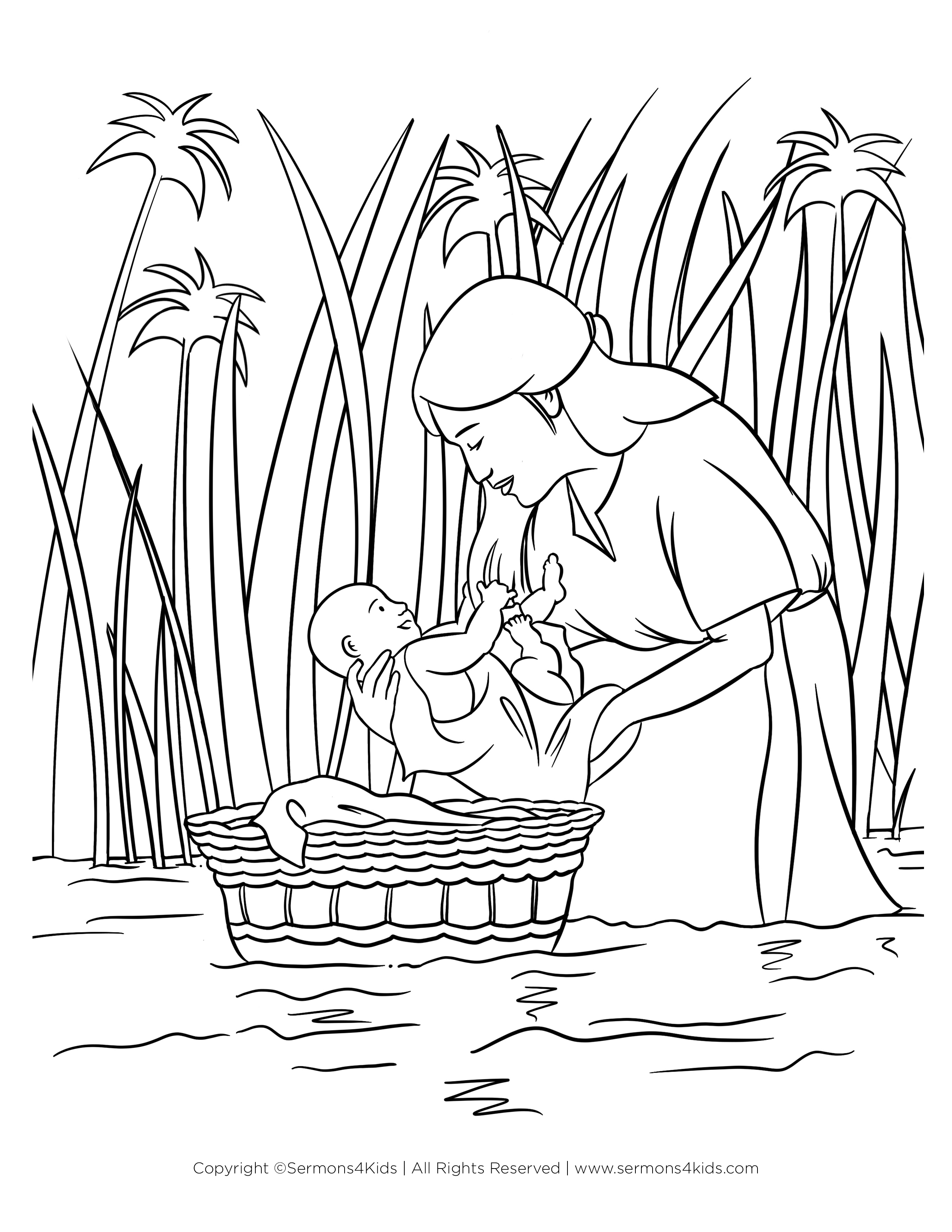 Baby Moses | Children&amp;#039;S Sermons From Sermons4Kids | Sermons4Kids pertaining to Moses Coloring Pages Printable Free