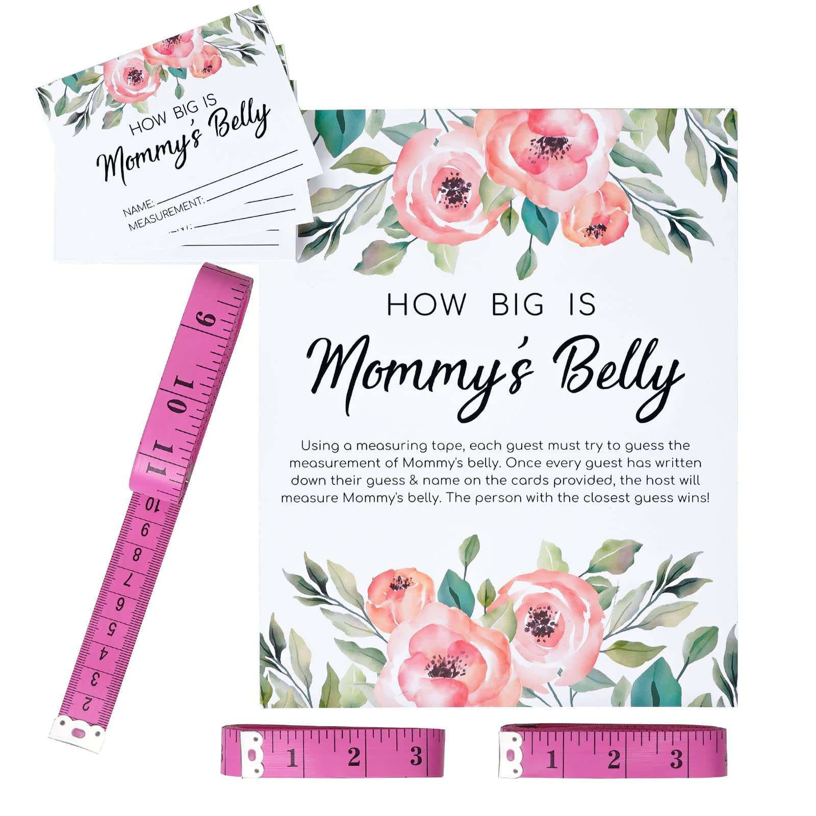 Baby Shower Measure Belly Game Set - 34 Pcs Pink | How Big Is intended for Measure Mommy&amp;amp;#039;s Belly Free Printable