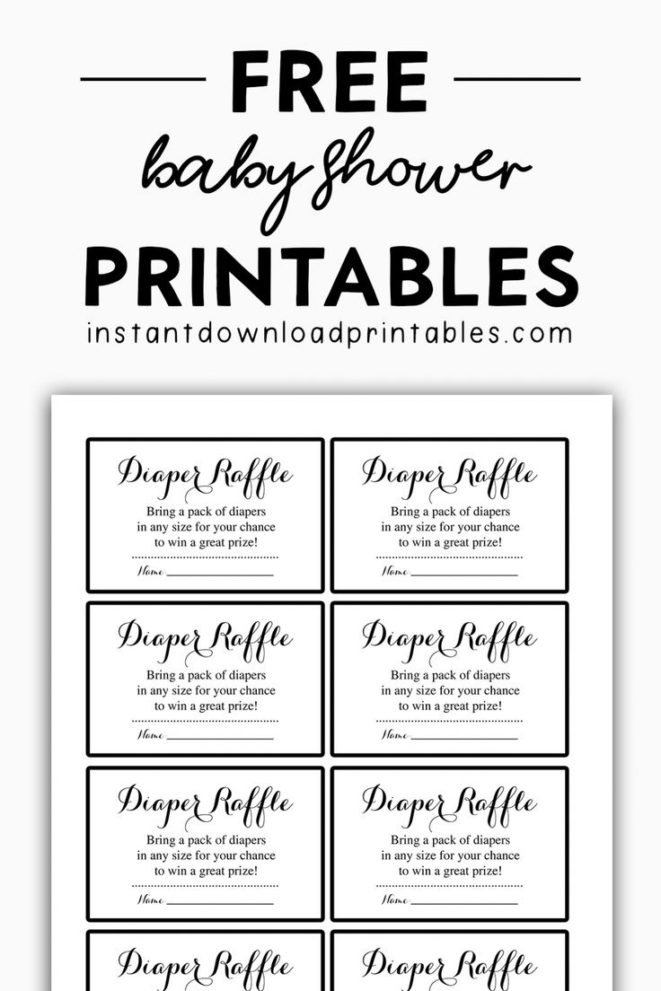 Baby Shower Printables Archives - Instant Download Printables for Free Printable Diaper And Wipe Raffle Tickets