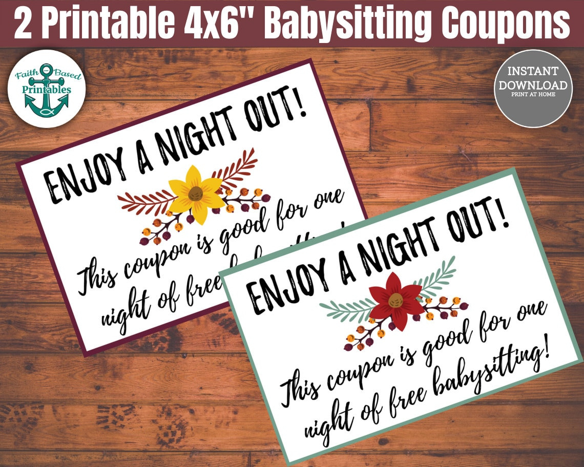 Babysitting Coupon Download Babysitter Coupon Druckbare Coupon for Free Printable Date Night Babysitting Coupon Template