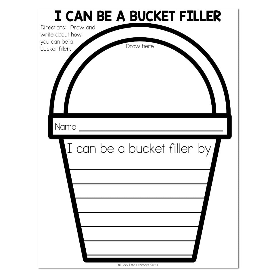 Back To School Bonus Pack - Bucket Filler Activities - I Can Be A pertaining to Free Printable Bucket Filler Template Printable