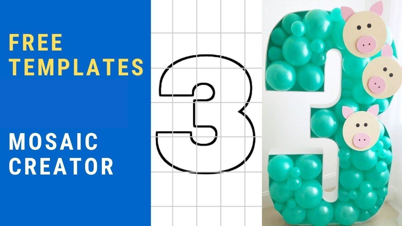 Balloon Number Mosaic Creator With Free Templates | Diy | Tutorial in Printable Free Balloon Mosaic Template