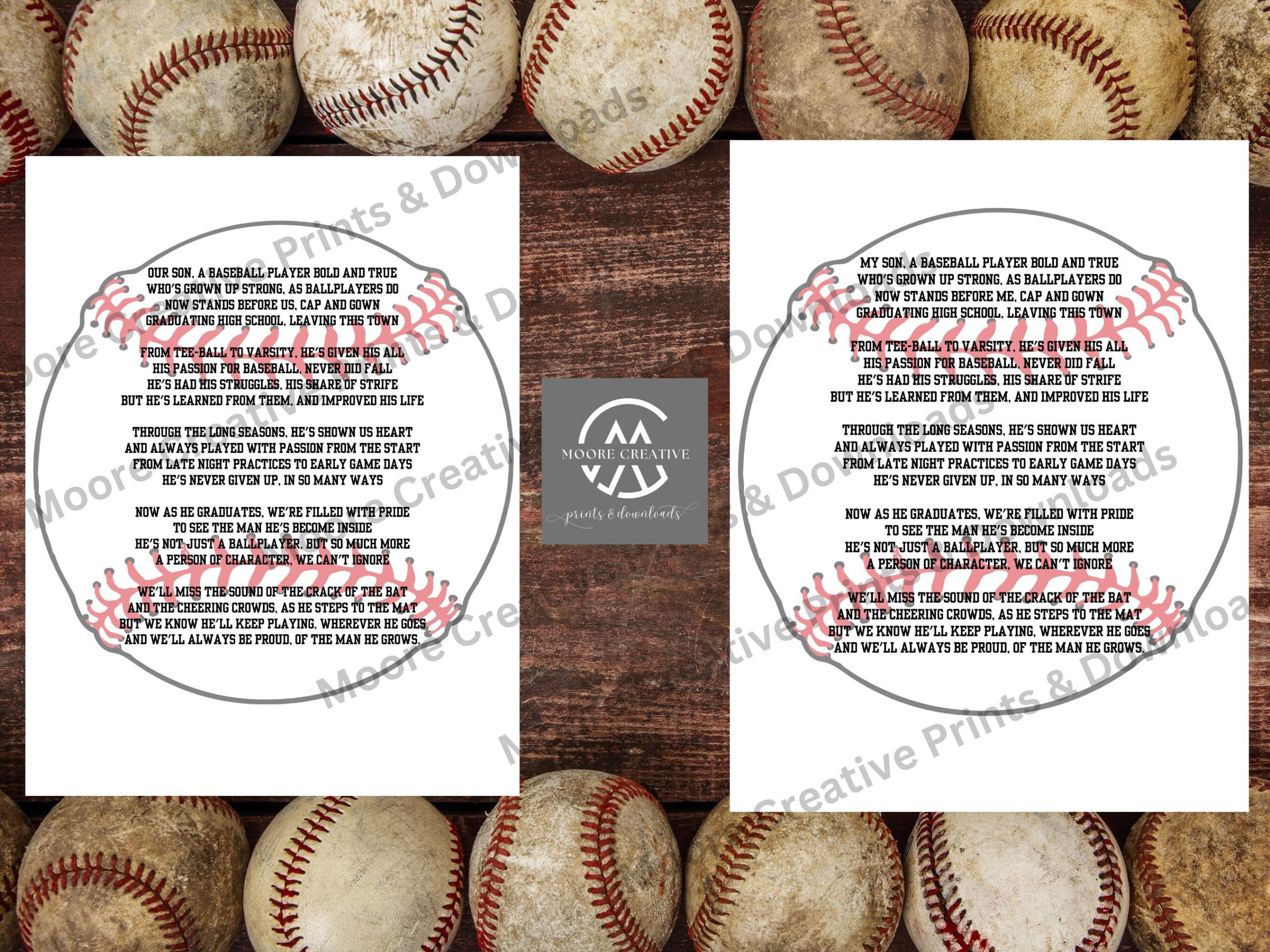 Baseball Graduation Gift Senior Baseball Gifts Printables High inside On This Dirt Baseball Poem Free Printable