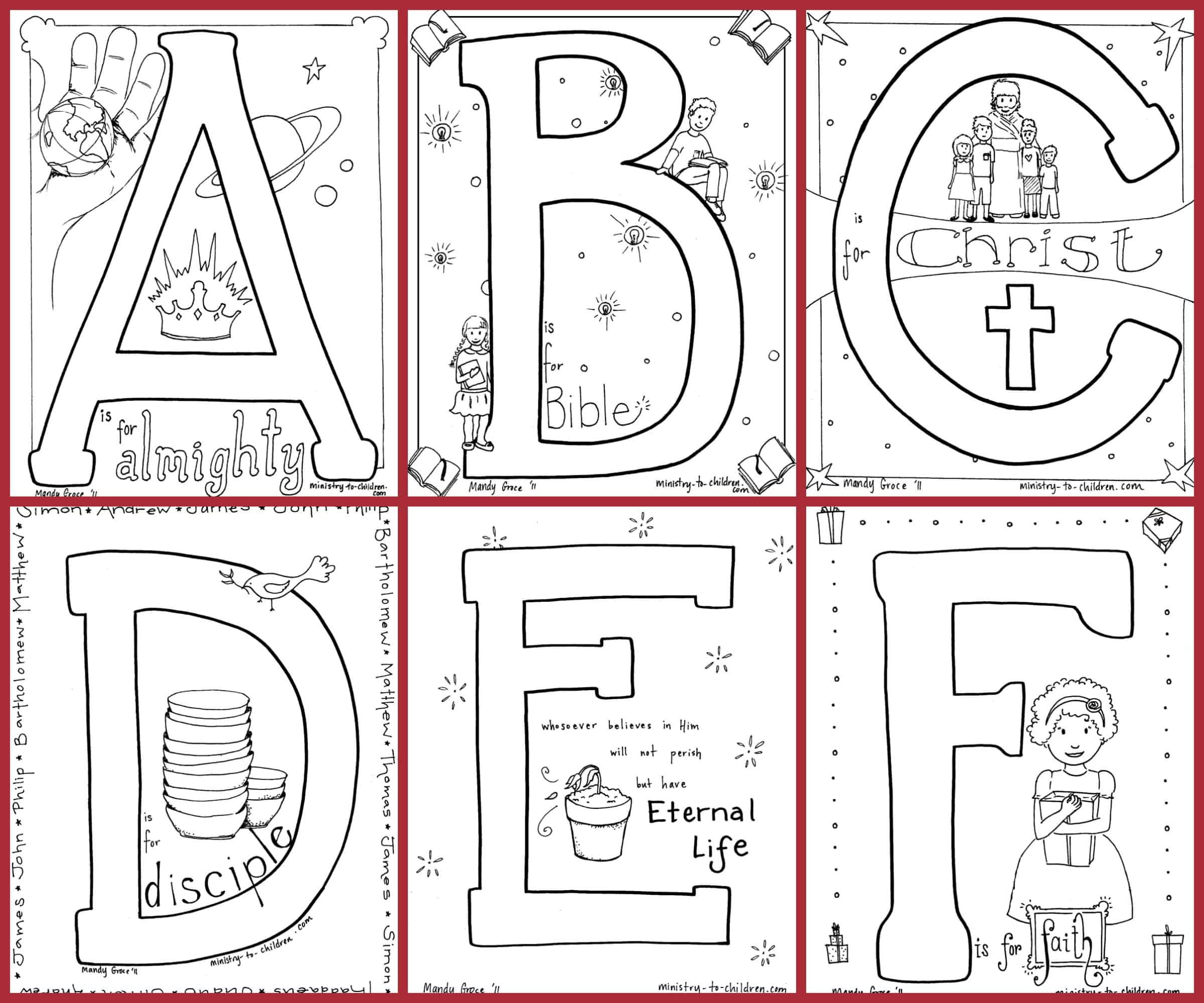 Bible Alphabet Coloring Pages - 100% Free with regard to Bible Abc Printables Free