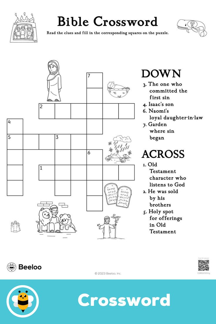 Bible Crossword pertaining to Children&amp;amp;#039;s Bible Crosswords Printable