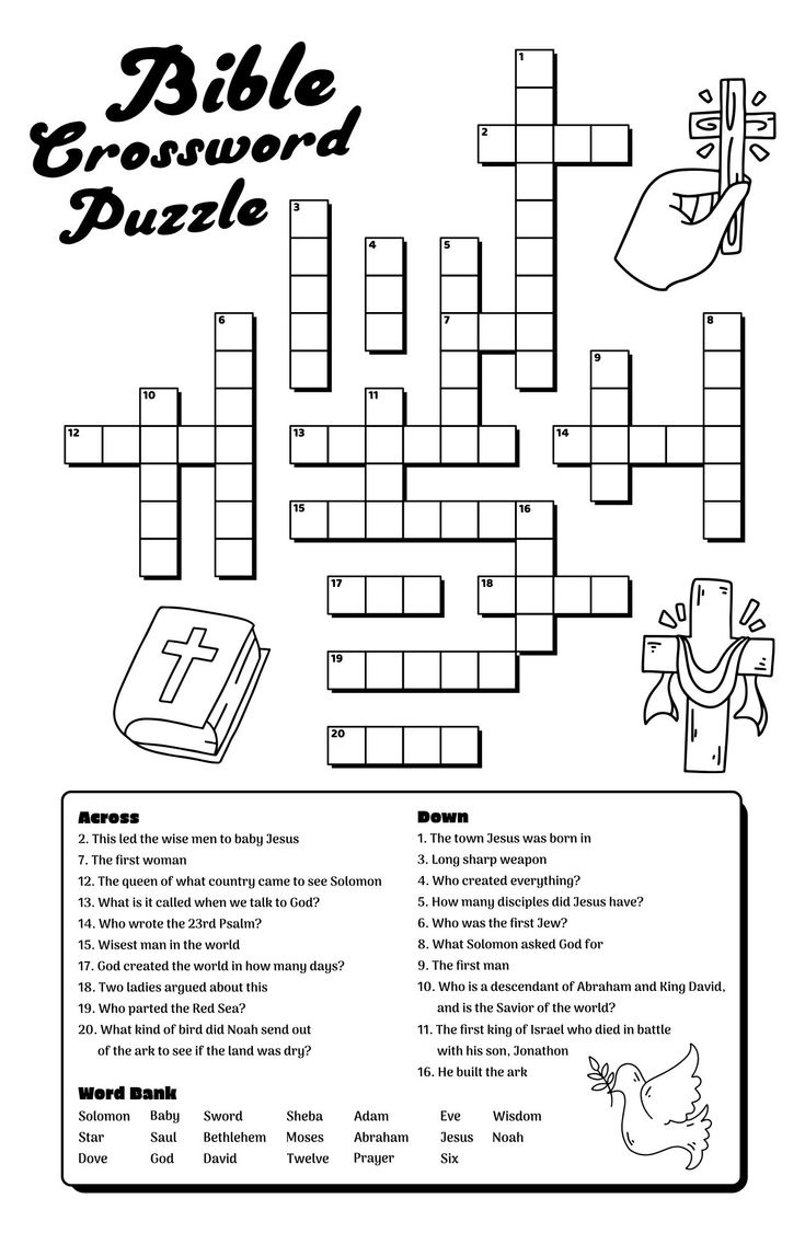 Bible Crossword Puzzle - 4 Free Pdf Printables | Printablee pertaining to Printable Bible Crossword Puzzle