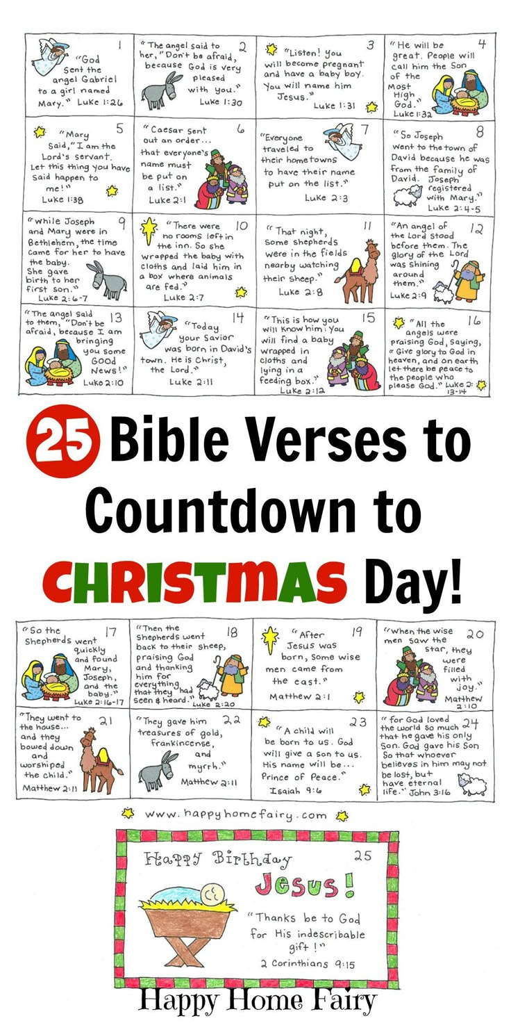 Bible Verse Advent Countdown For Kids - Free Printable! - Happy throughout Free Printable Advent Verses