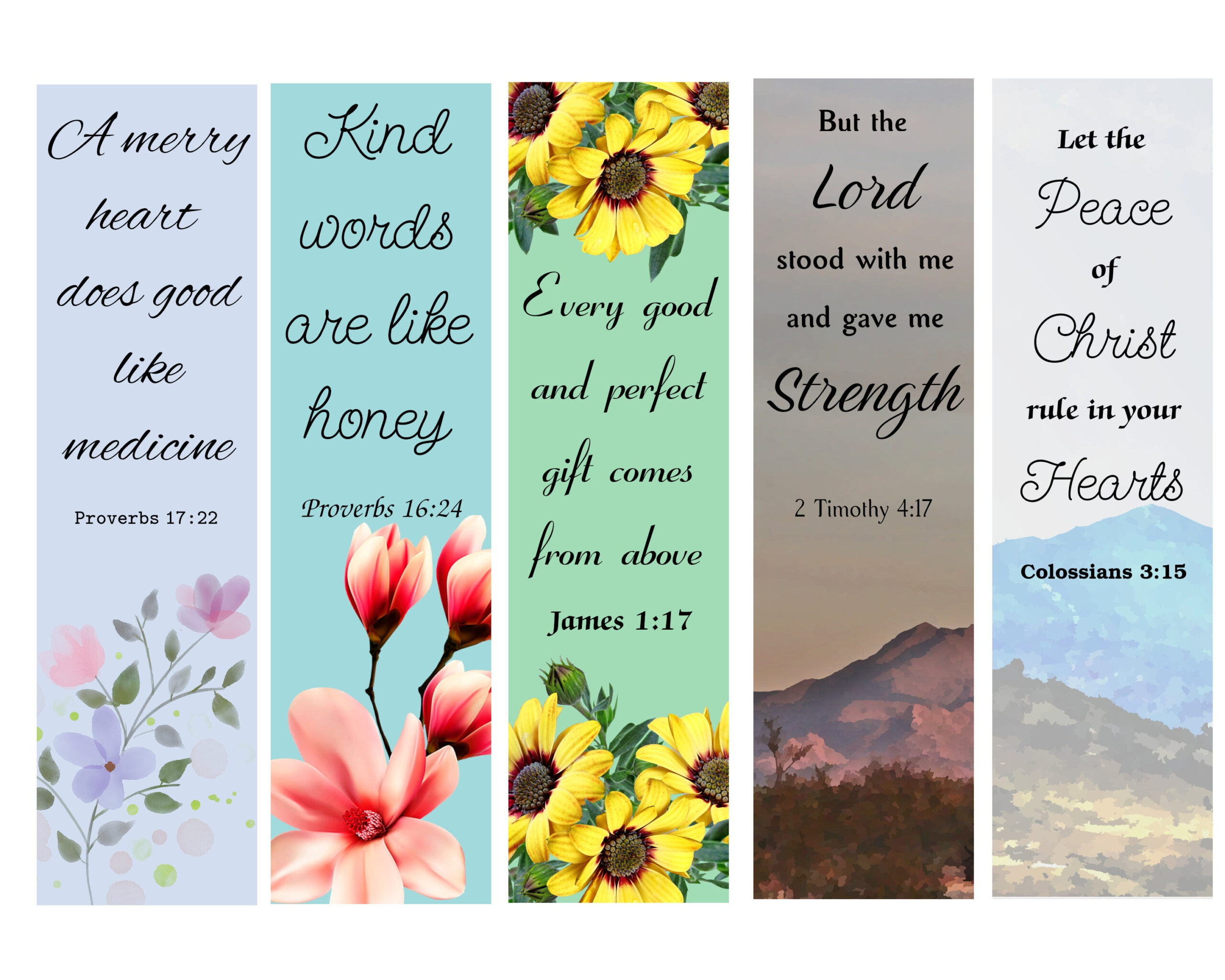 Bible Verse Bookmarks, Printable Bookmarks, Scripture, Bible with Christian Bookmarks Free Printable