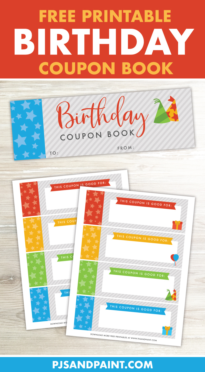 Birthday Coupon Book - Free Printable Gift - Pjs And Paint in Birthday Coupon Template Free Printable