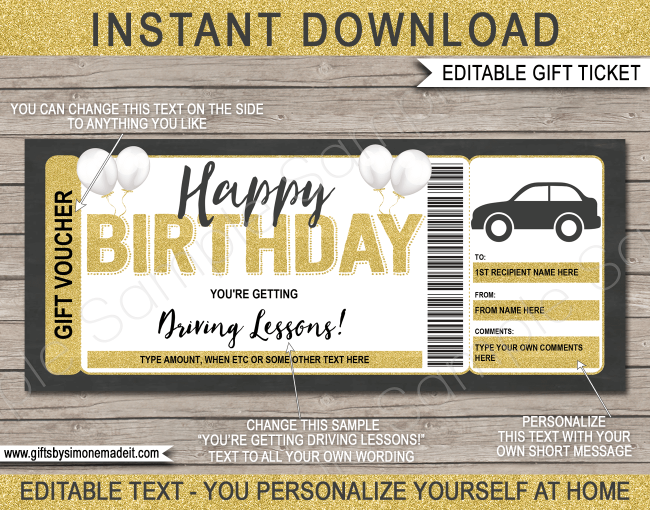 Birthday Driving Lessons Gift Voucher Template with Free Printable Driving Lesson Voucher Template