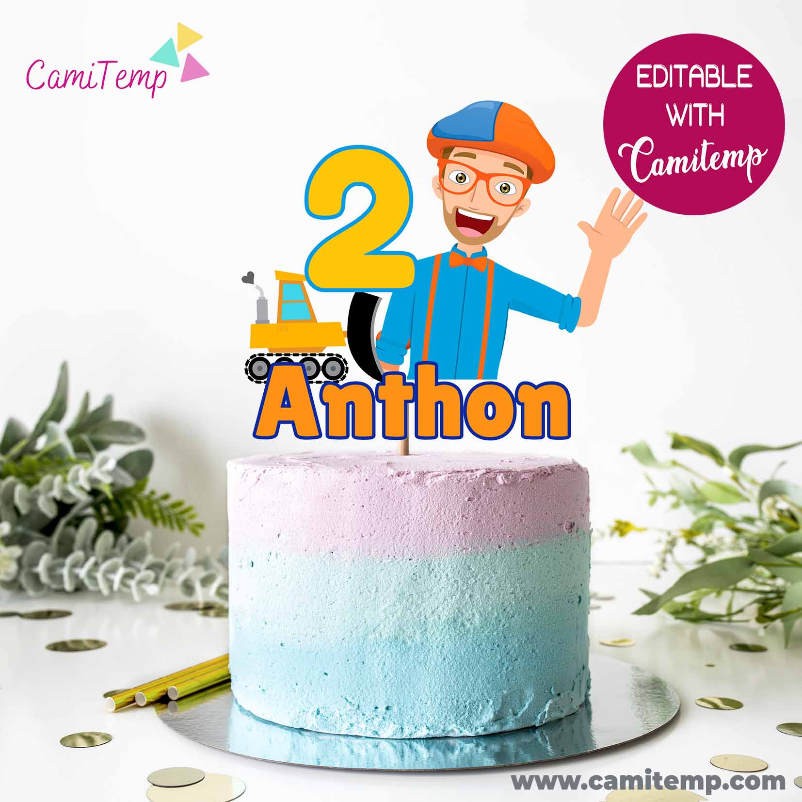 Blippi Cake Topper - Cami Templates regarding Free Printable Blippi Cake Topper