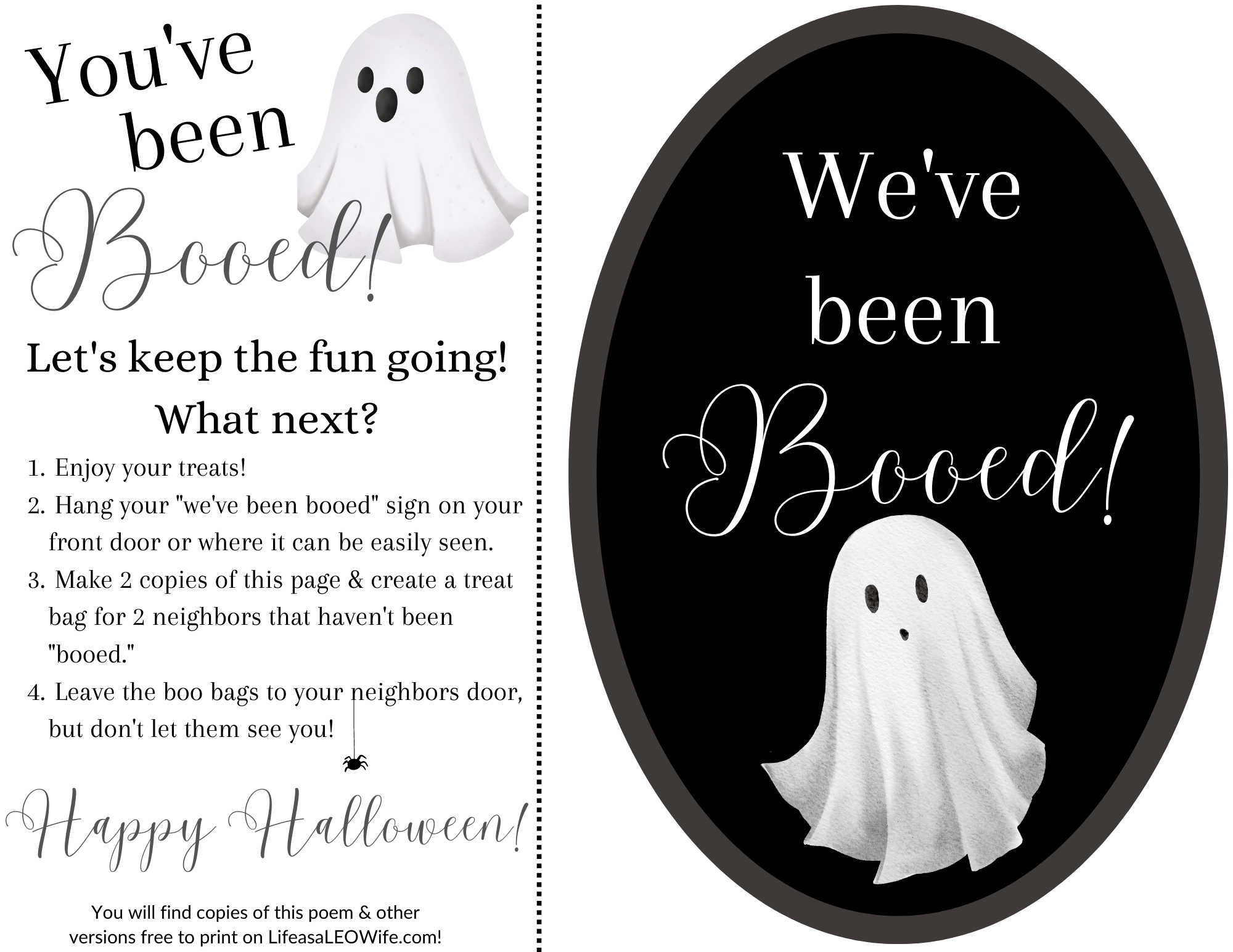 Boo&amp;quot; Your Neighbor With These Free Kits! - Life As A Leo Wife with Been Booed Free Printable