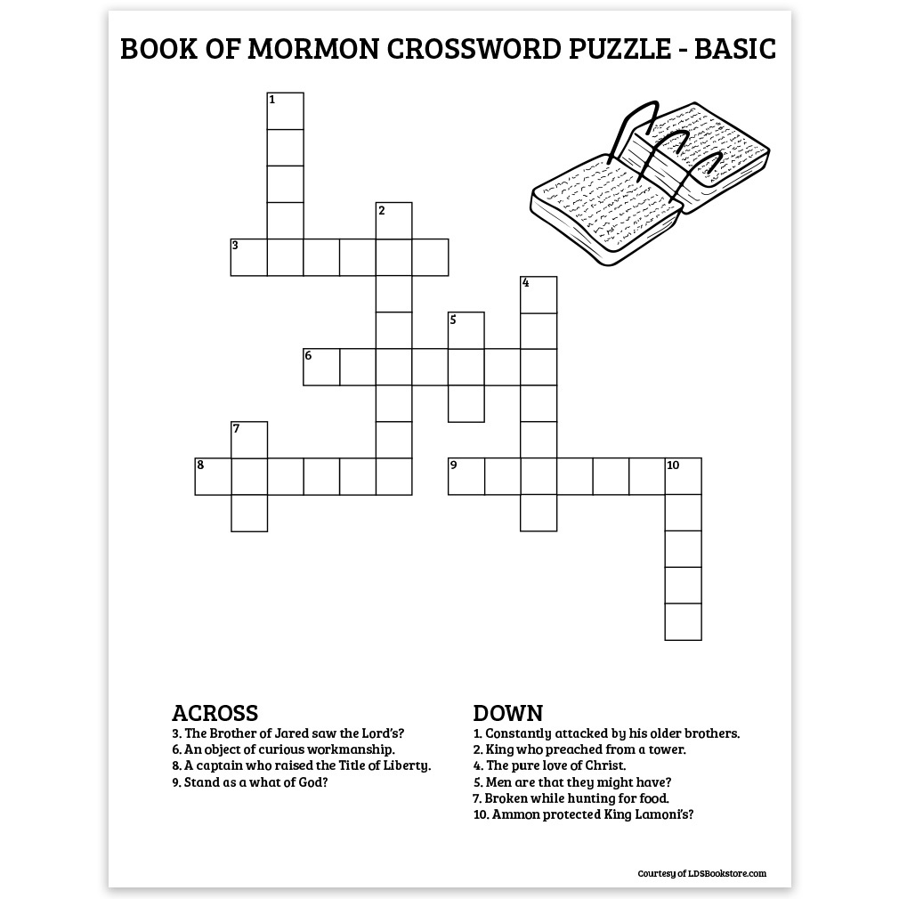 Book Of Mormon Crossword Puzzle - Basic intended for LDS Crossword Puzzles Printable