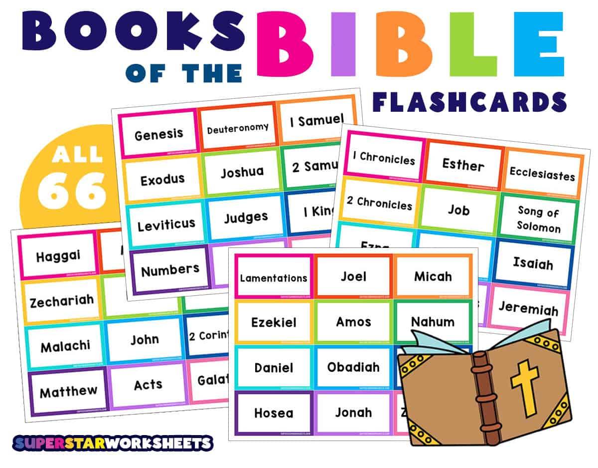 Books Of The Bible Flashcards - Superstar Worksheets in Free Books Of The Bible Printable