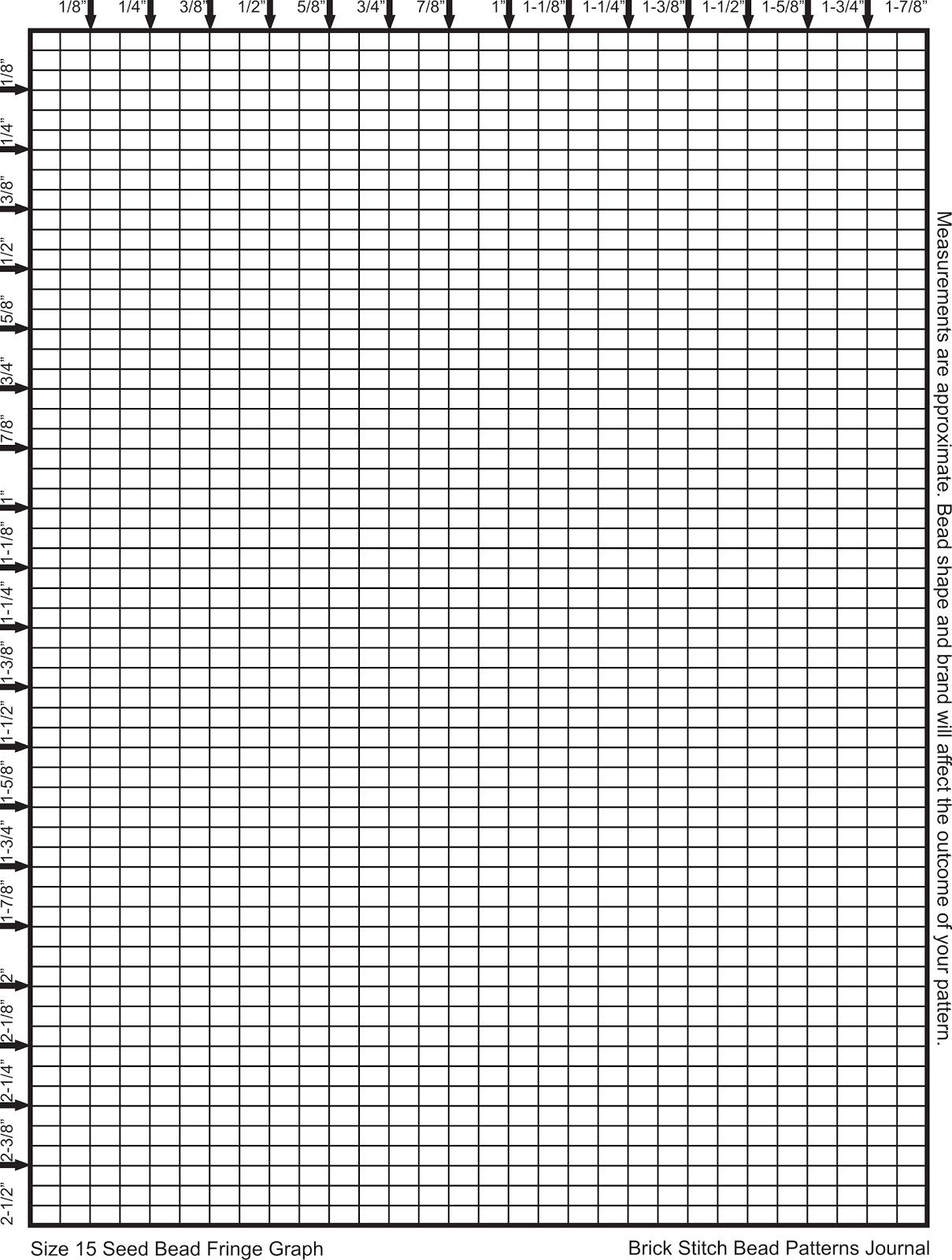 Brick Stitch Bead Patterns Journal: Size 15 Seed Bead Brick Stitch intended for Free Printable Brick Stitch Graph Paper