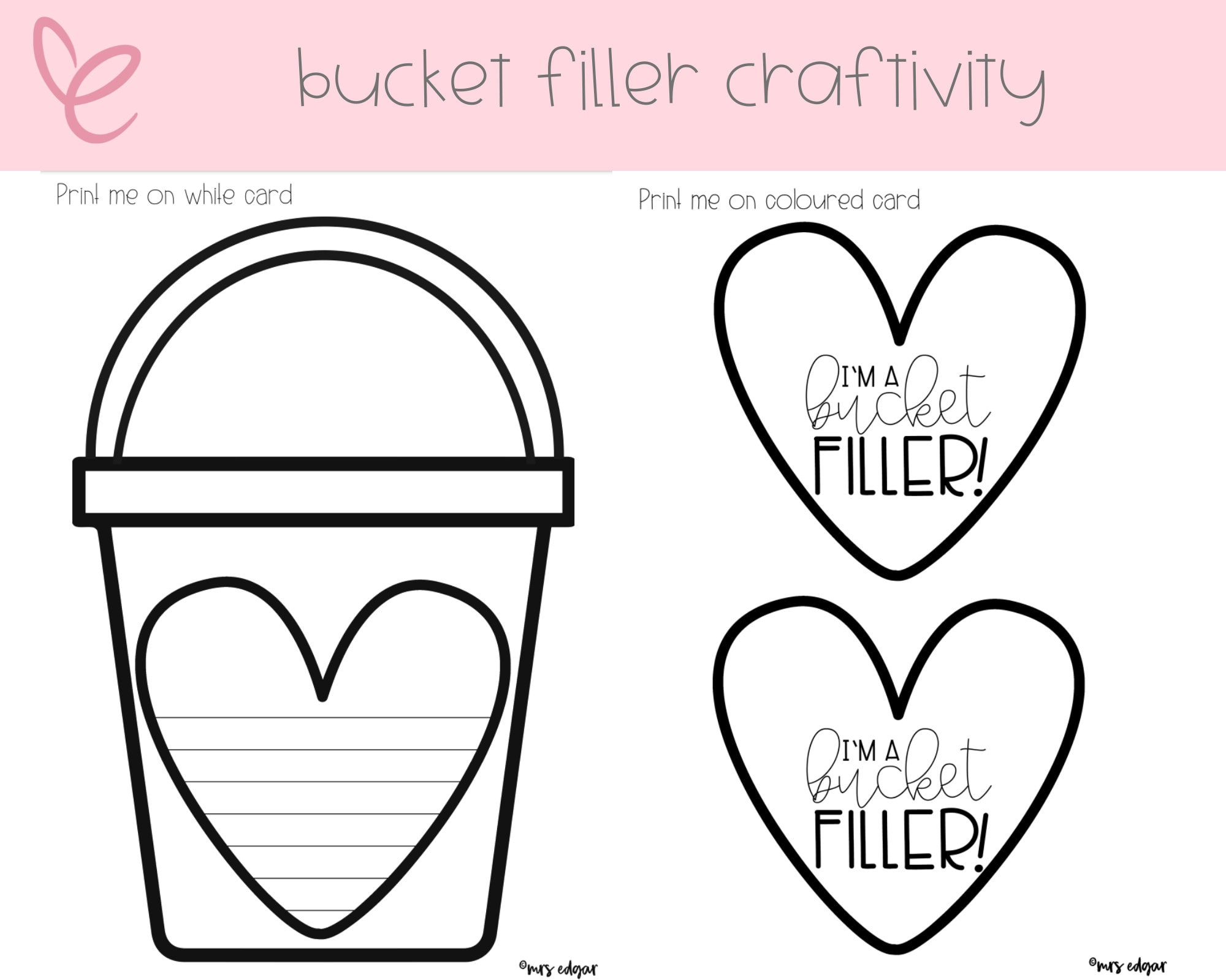 Bucket Filler Craft Activity Teacher Worksheets Digital Download within Free Printable Bucket Filler Template Printable