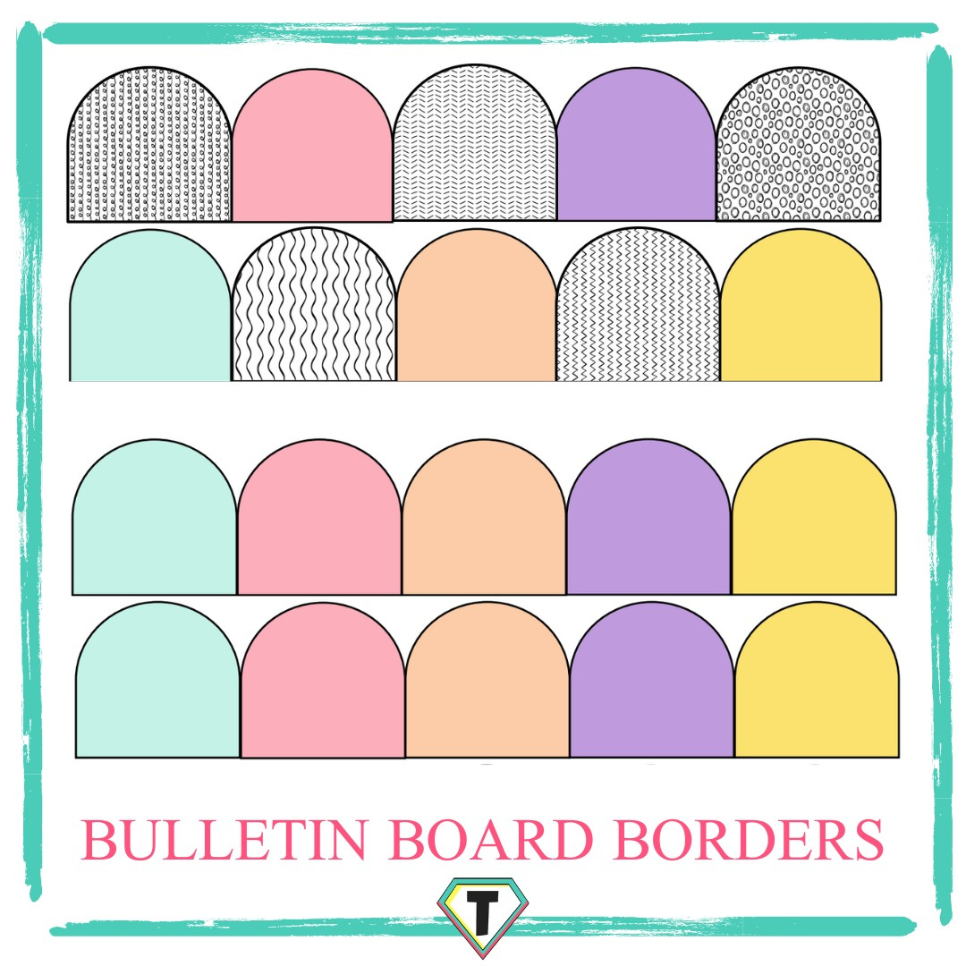 Bulletin Board Borders- Pretty Pastels - The Teacher Hero with Free Printable Bulletin Board Borders