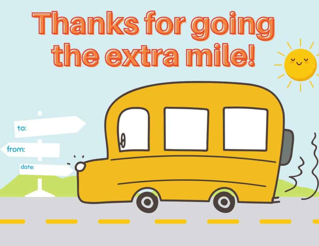 Bus Driver Thank You Printable - South Georgia Style intended for Free Printable Bus Driver Appreciation Printables