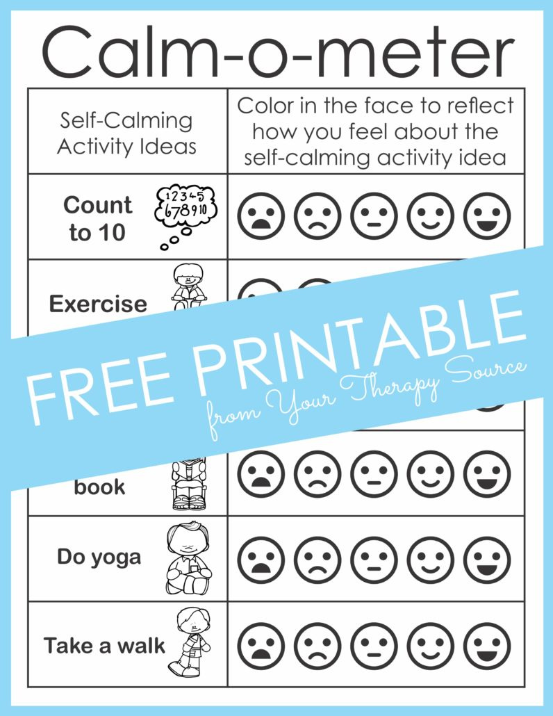 Calm Down Corner Ideas - Free Printables - Your Therapy Source for Calm Down Kit Free Printables