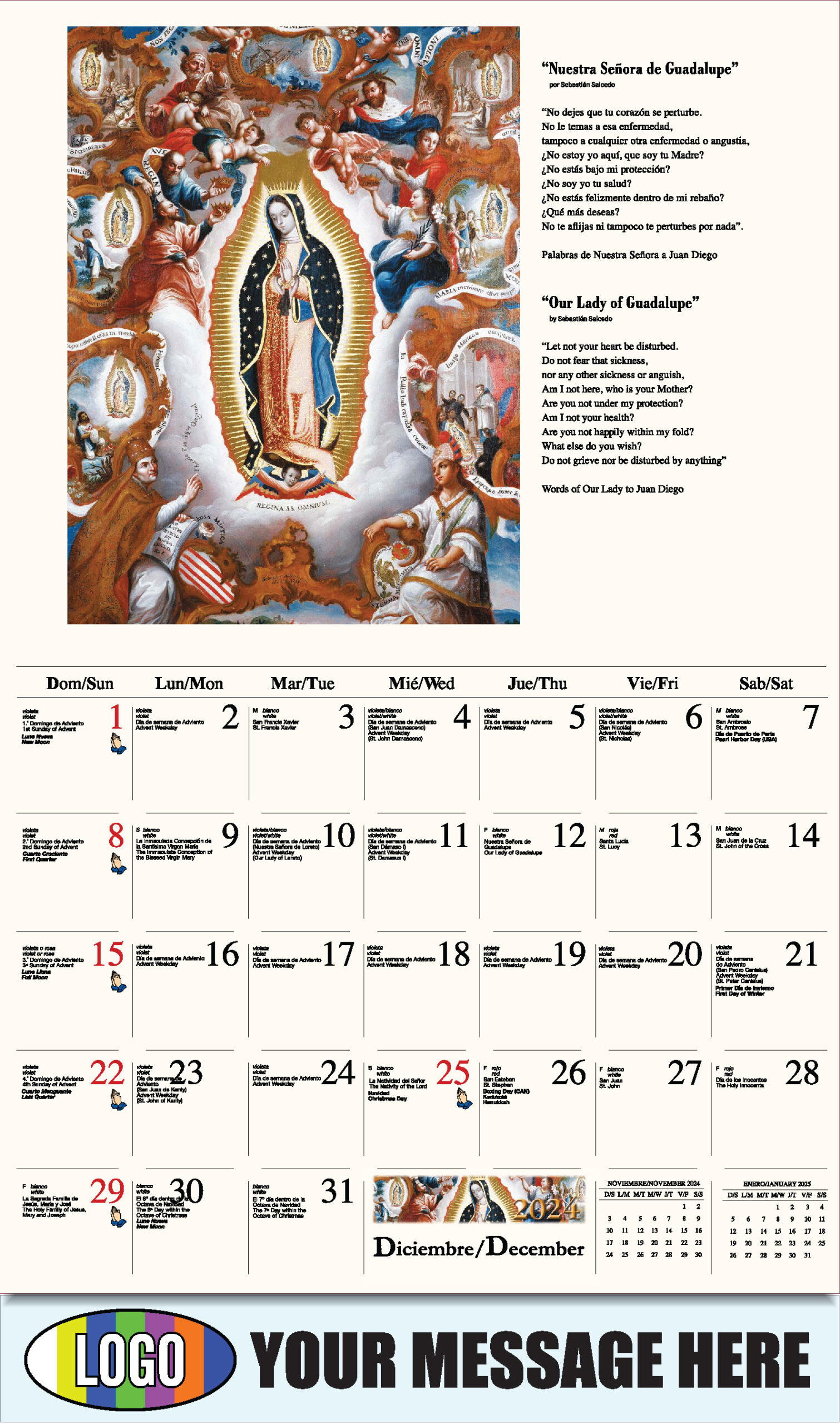 Catholic Inspiration (Spanish-English Bilingual) intended for Free Printable Catholic Calendar 2025