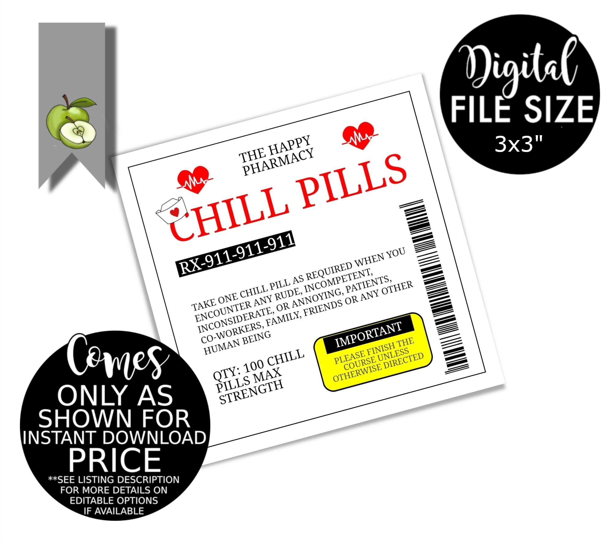 Chill Pills Label Für Krankenschwester: Lustiges Geschenk Zum inside Chill Pills Label Printable Free