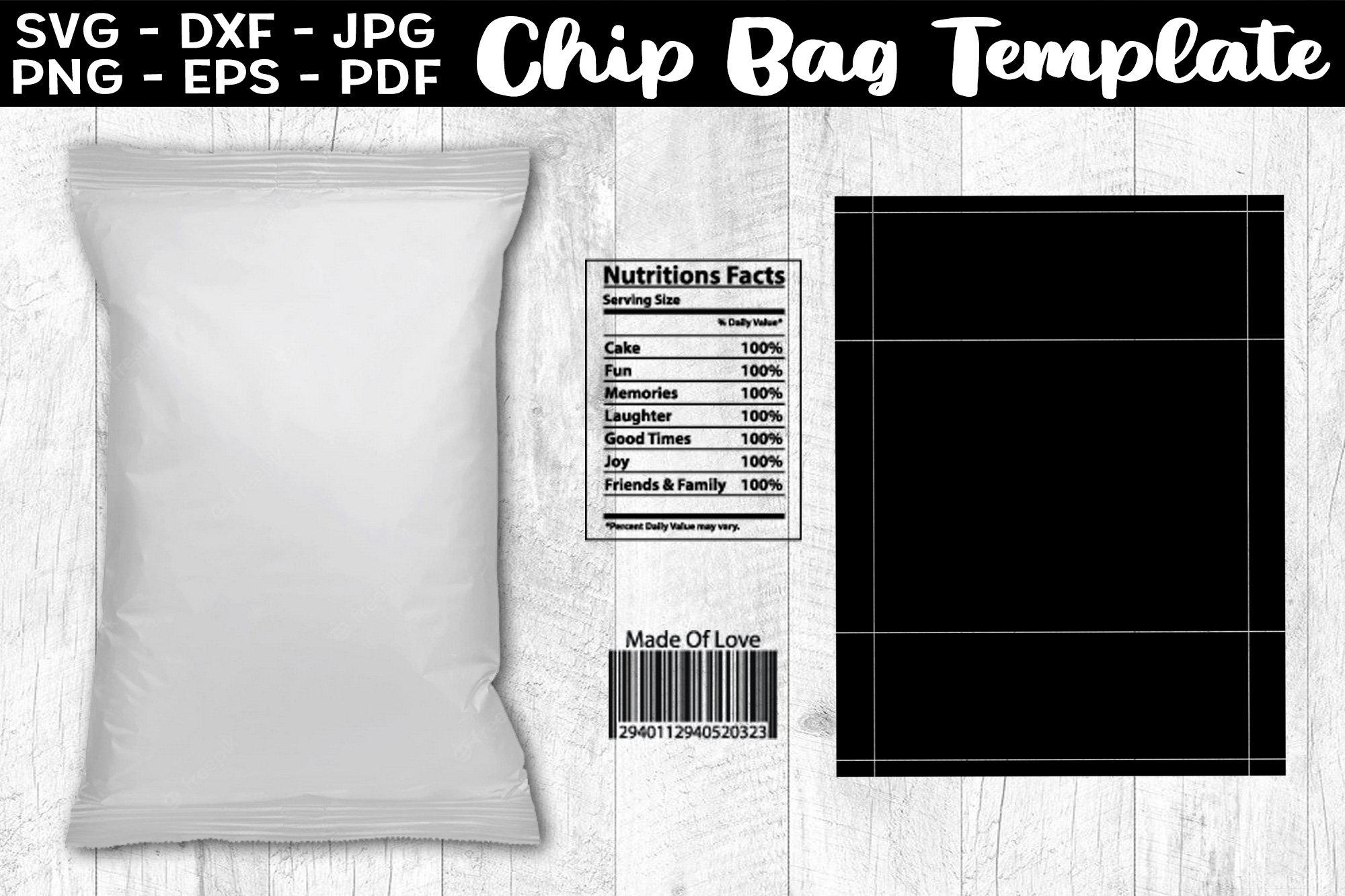 Chip Bag Template Svg Potato Chip Bag Template Png Svg pertaining to Downloadable Free Printable Chip Bag Template