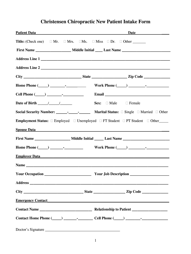 Chiropractic Forms Pdf - Fill Online, Printable, Fillable, Blank within Free Printable Chiropractic New Patient Forms