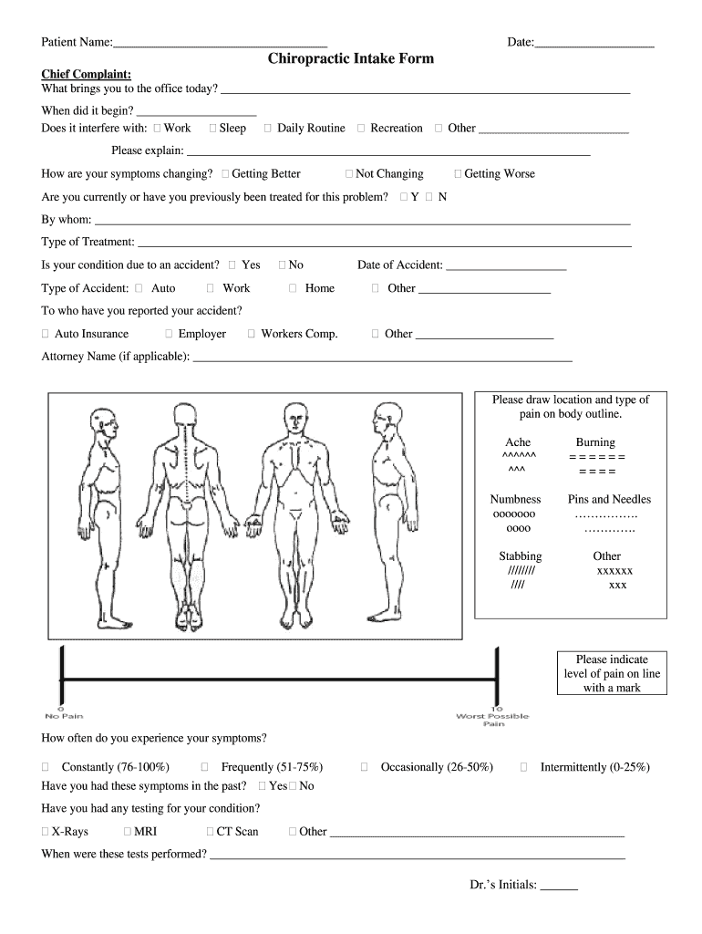 Chiropractic Intake Forms - Fill Online, Printable, Fillable regarding Free Printable Chiropractic New Patient Forms