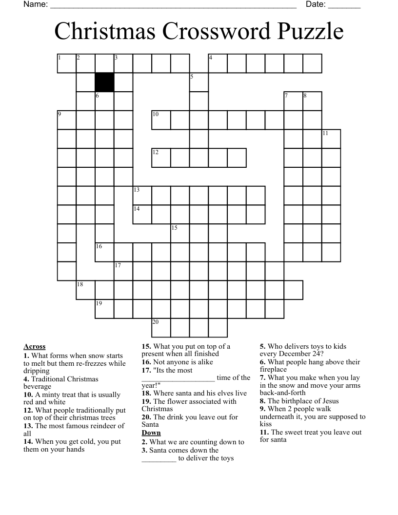 Christmas Crossword Puzzle - Wordmint for Printable Christmas Crossword Puzzles