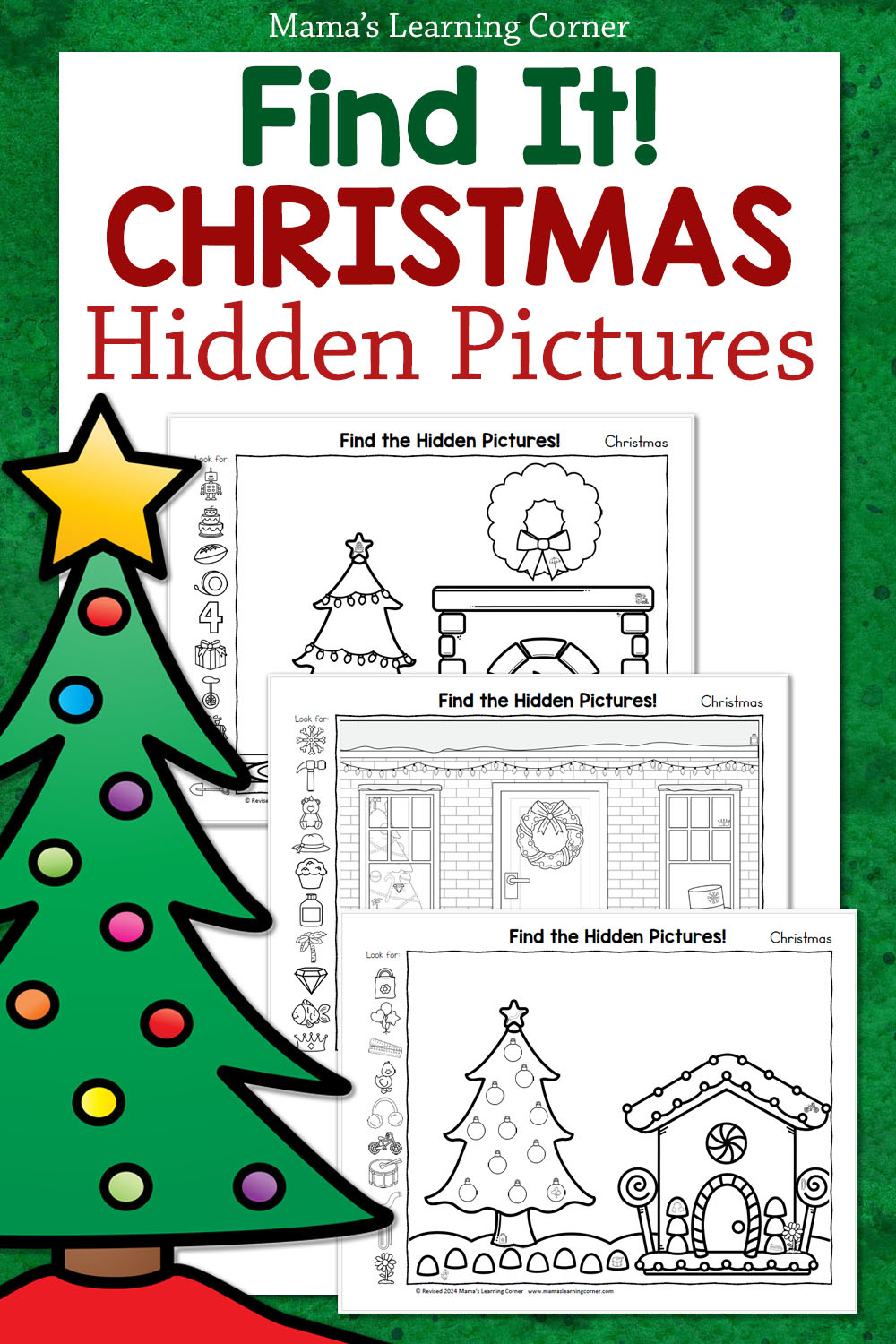 Christmas Hidden Pictures Worksheets - Mamas Learning Corner throughout Christmas Hidden Picture Free Printable