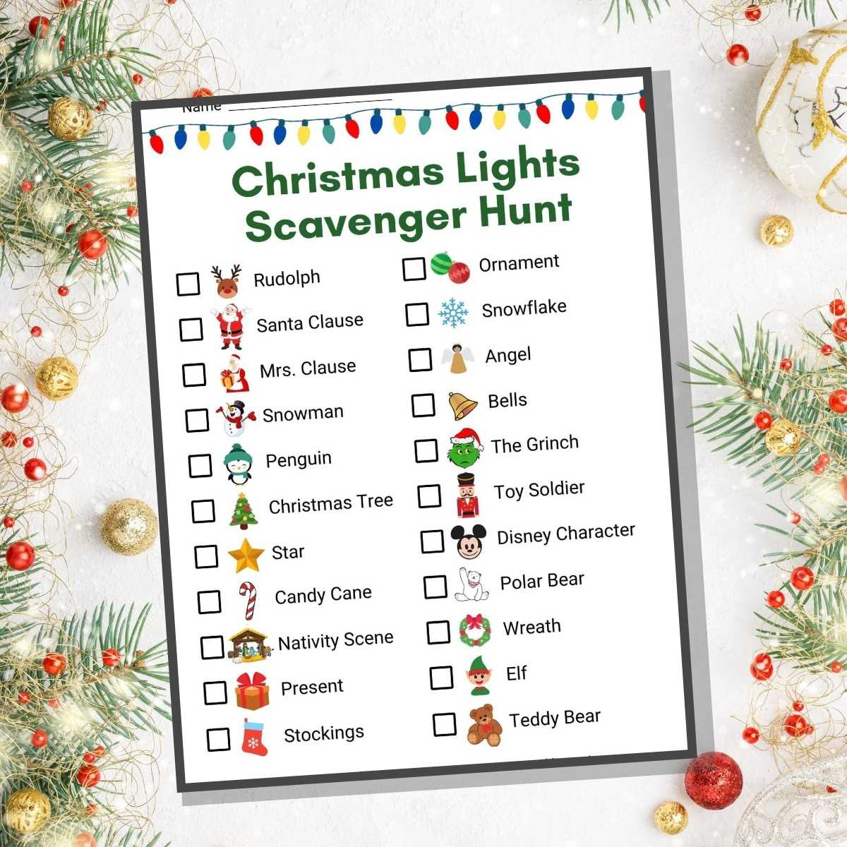 Christmas Lights Scavenger Hunt With Pictures - Literacy Learn within Christmas Light Scavenger Hunt Free Printable