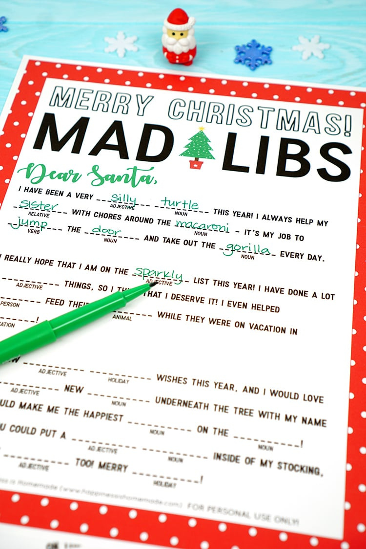 Christmas Mad Libs Printable - Happiness Is Homemade within Christmas Mad Libs Printable Free