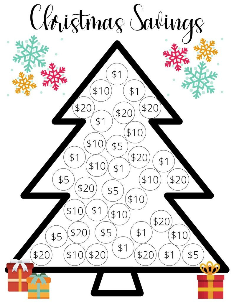 Christmas Savings Challenge, Printable Goal And Guide, Money in Christmas Savings Challenge Free Printable