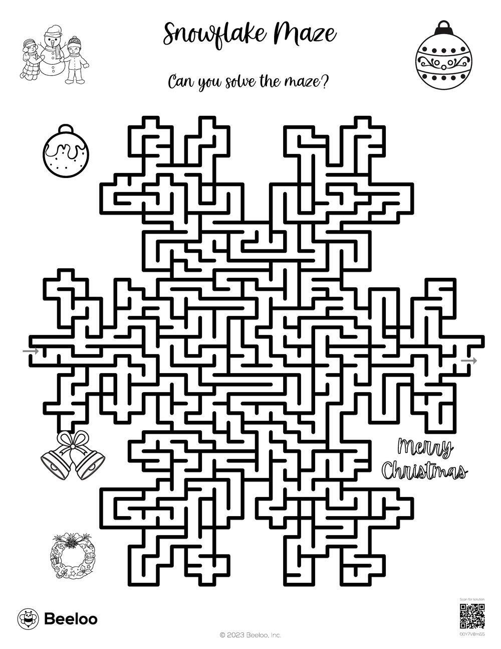 Christmas-Themed Mazes • Beeloo Printable Crafts And Activities for Christmas Mazes Free Printable