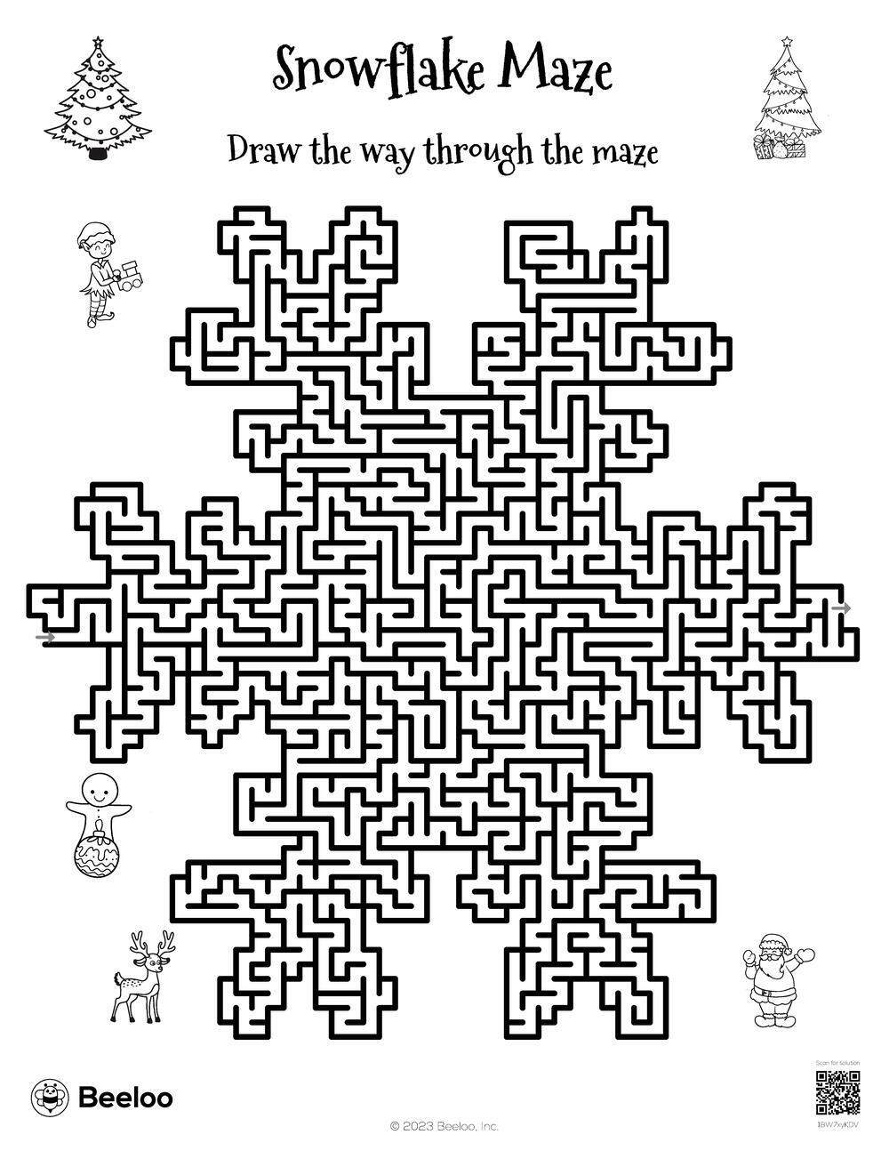 Christmas-Themed Mazes • Beeloo Printable Crafts And Activities for Free Christmas Maze Printable