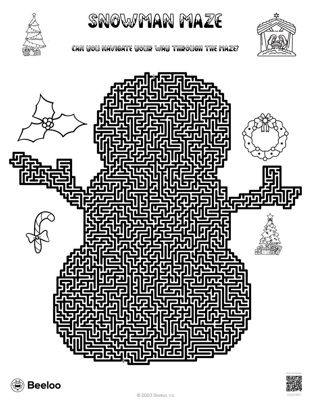 Christmas-Themed Mazes • Beeloo Printable Crafts And Activities intended for Christmas Mazes Free Printable