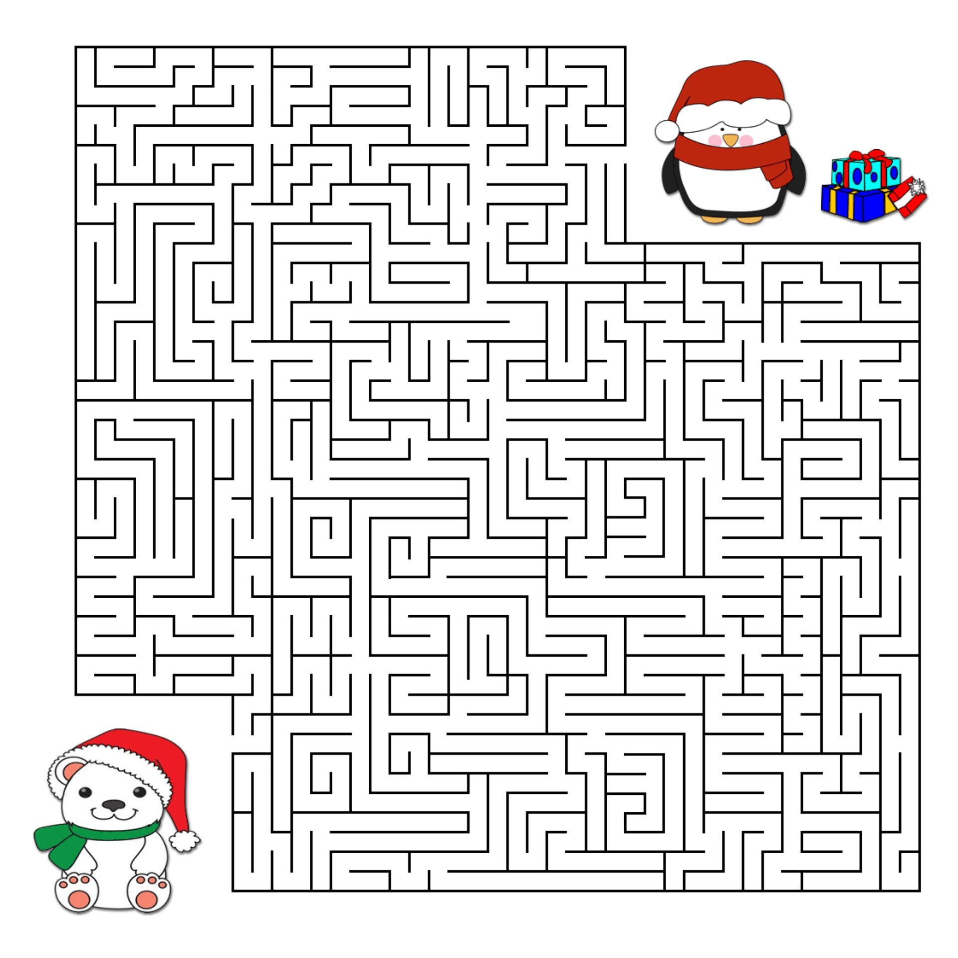 Christmas Tree Maze Free Coloring Pages For Kids - Printable within Christmas Mazes Free Printable