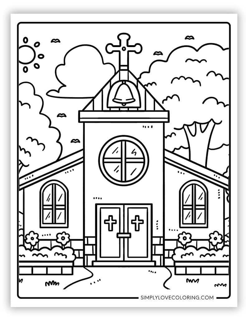 Church Coloring Pages (Free Pdf Printables) - Simply Love Coloring regarding Free Printable Coloring Pages Of Churches