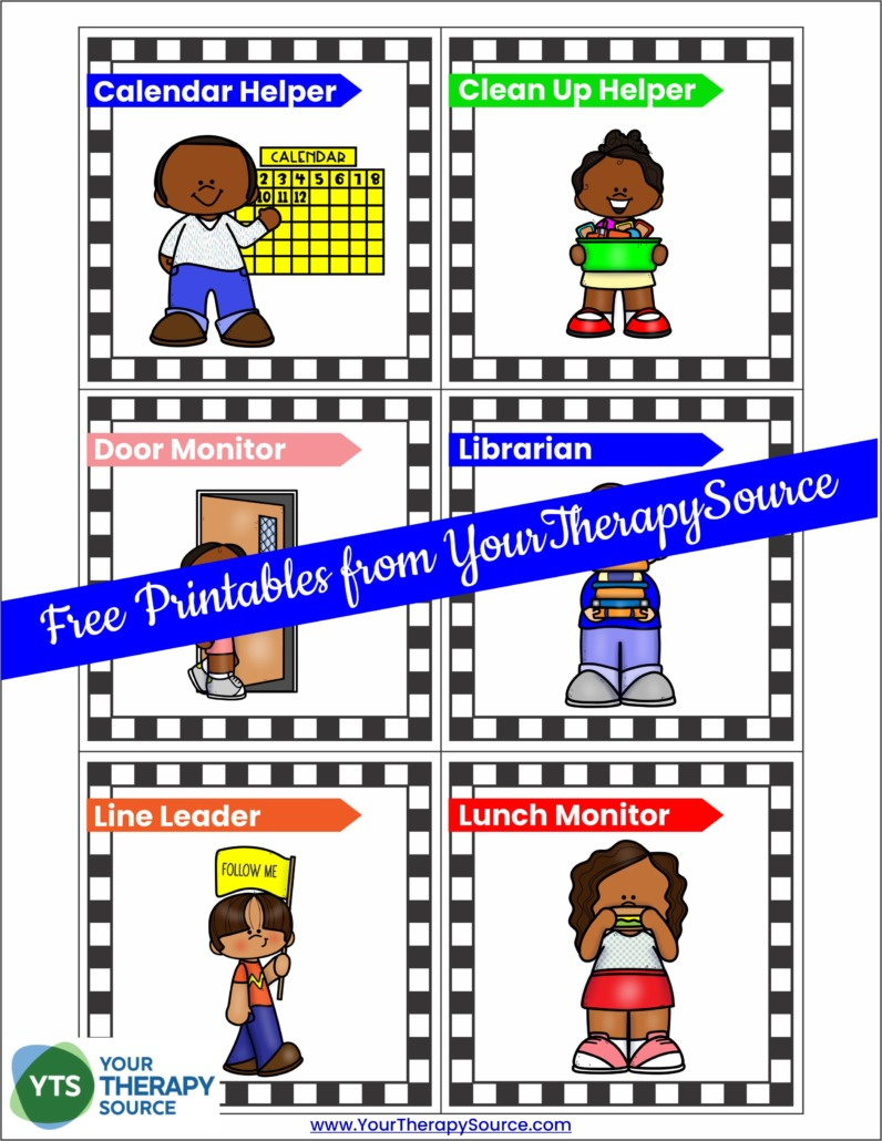 Classroom Job Ideas - Your Therapy Source within Free Printable Classroom Jobs For Preschool