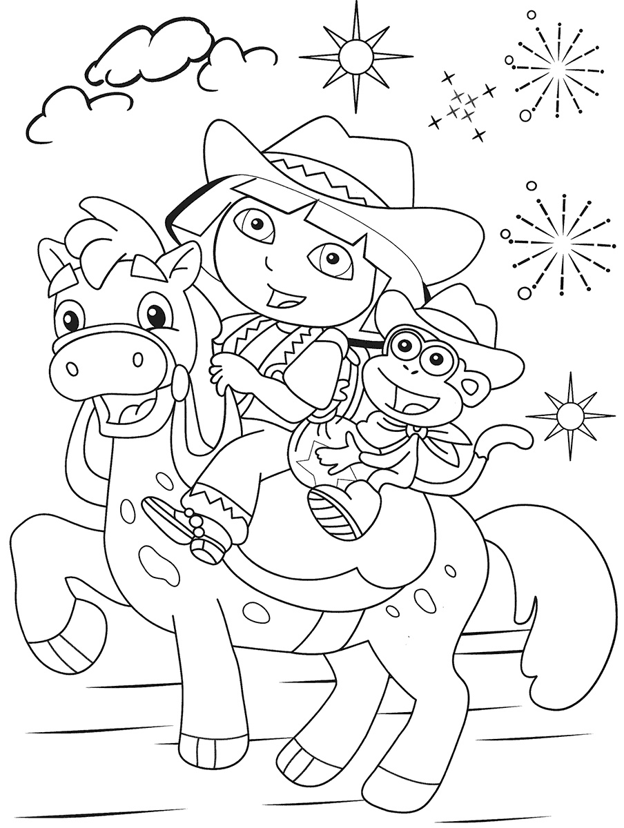 Coloring Pages | Dora The Explorer Coloring Pages For Kids with Dora the Explorer Coloring Pages Free Printable
