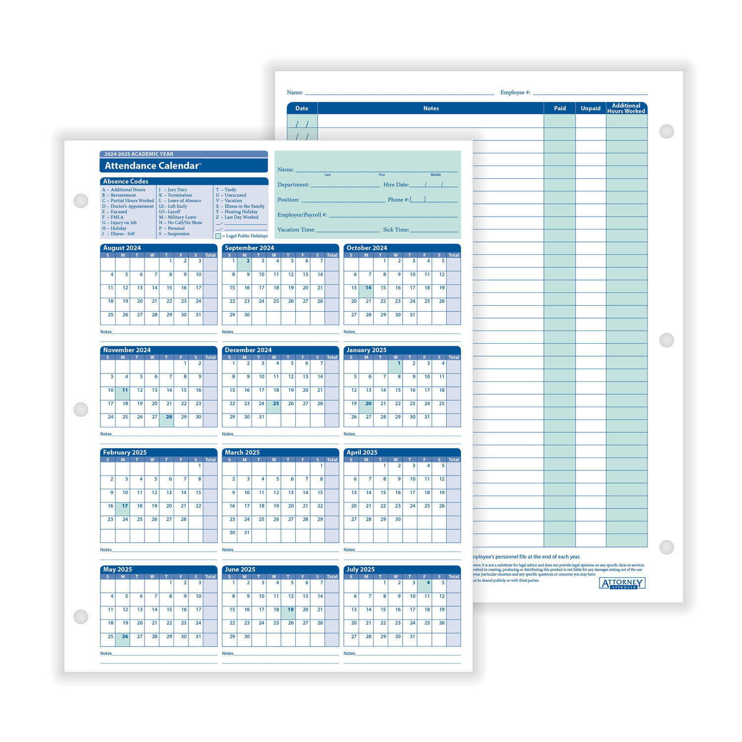 Complyrightdealer | 2024-2025 Academic Year Employee Attendance pertaining to Free Printable Attendance Calendar 2025