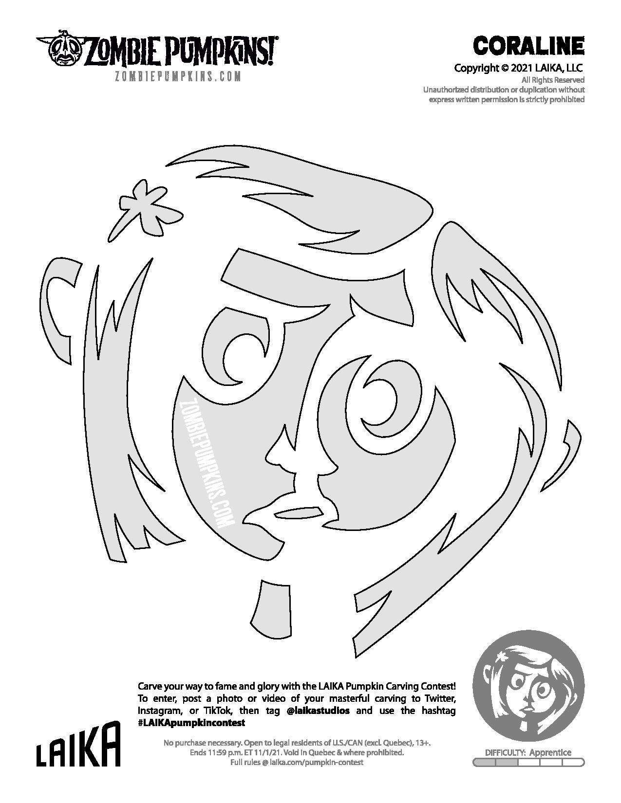 Coraline: Coraline : R/Pumpkinstencils within Free Printable Coraline Pumpkin Stencil