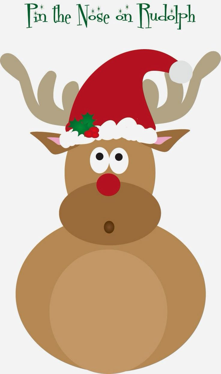 Countdown To Christmas Free Printables pertaining to Free Printable Pin the Nose on Rudolph